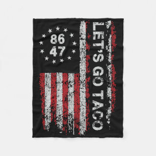 Let's Go Taco Us Flag Men Women Fleece Blanket