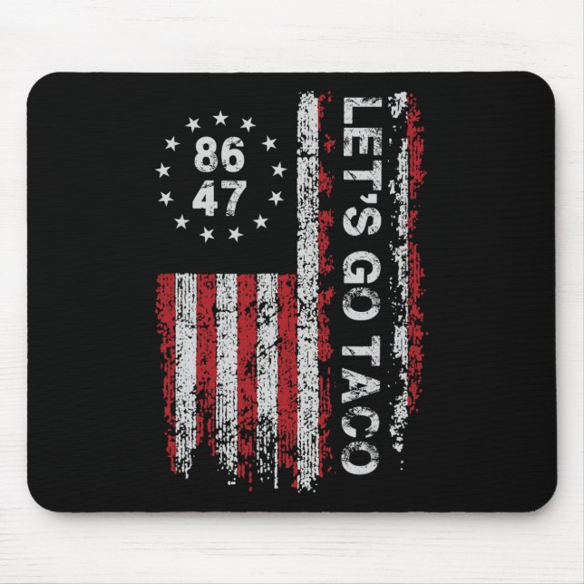 Let's Go Taco Us Flag Men Women  Mouse Pad (Front)