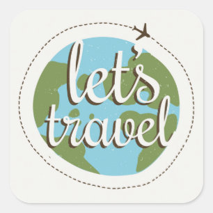 Lets Go Travel Square Sticker