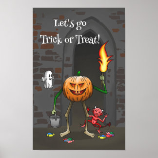 Let's go Trick or Treat with the Pumpkin  Poster
