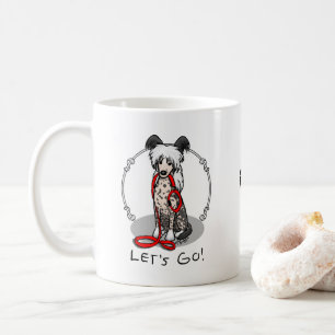 Let's Go! Walk Chinese Crested Dog (hl blk wh 1) Coffee Mug