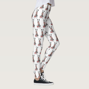 Let's Go! Walk Chinese Crested Dog (hl blk wh 1) Leggings