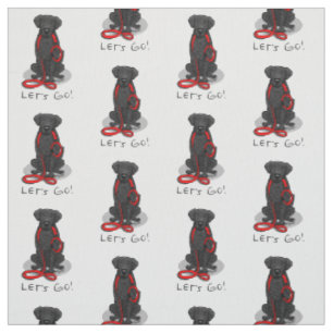 Let's Go! Walk Curly-Coated Retriever Dog (black) Fabric