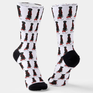 Let's Go! Walk Curly-Coated Retriever Dog (black) Socks