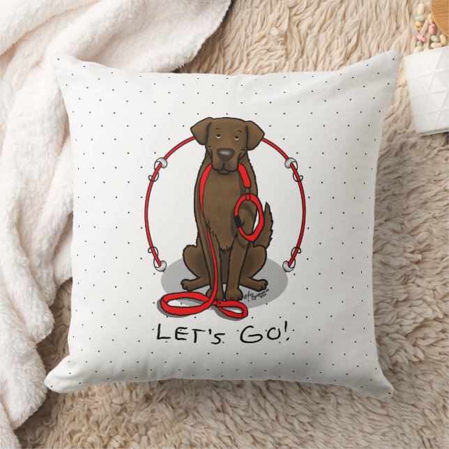 Let's Go! Walk Flat-Coated Retriever Dog (liver) Cushion (Blanket)