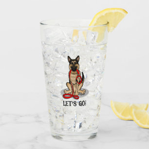 Let's Go! Walk German Shepherd Dog (black tan) Glass