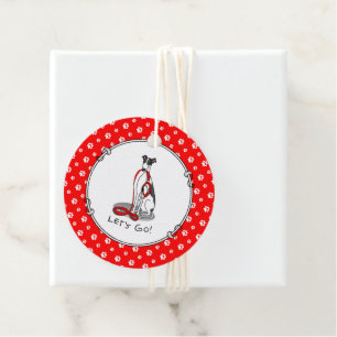 Let's Go! (walk) Greyhound Dog (black white) Funny Favour Tags