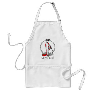 Let's Go! (walk) Greyhound Dog (black white) Funny Standard Apron