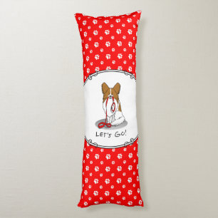 Let's Go! (walk) Papillon (white & red) Dog Cute Body Cushion