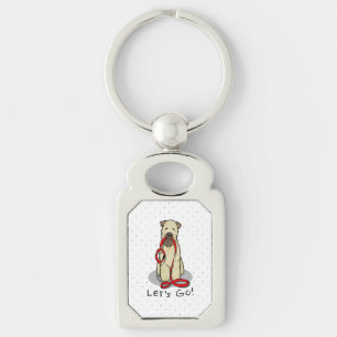 Let's Go! Walk Wheaten Terrier Dog (wheaten 1b2) Key Ring