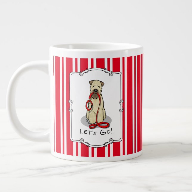 Let's Go! Walk Wheaten Terrier Dog (wheaten 1b2) Large Coffee Mug (Left)