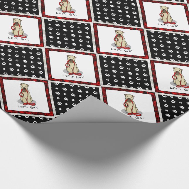 Let's Go! Walk Wheaten Terrier Dog (wheaten 1b2) Wrapping Paper (Corner)
