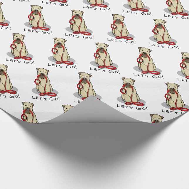 Let's Go! Walk Wheaten Terrier Dog (wheaten 1b2) Wrapping Paper (Corner)