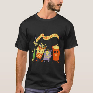 Lets Go Watch Scary Movies FUnny Popcoin Halloween T-Shirt