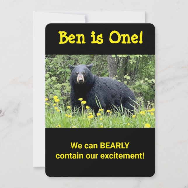 Let's Go Wild Animal Zoo First Birthday Invitation (Front)