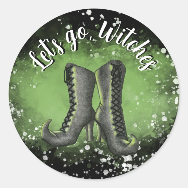 Let's Go Witches Classic Round Sticker (Front)