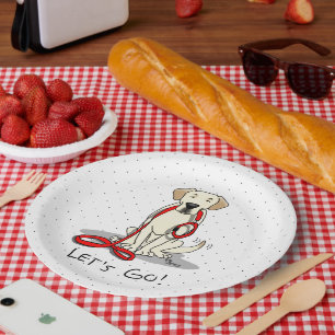 Let's Go! Yellow Lab Labrador Retriever Dog Cute Paper Plate
