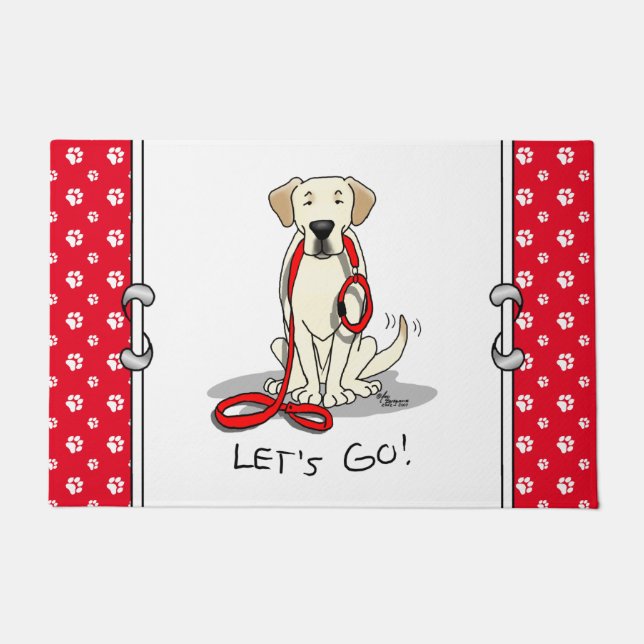 Let's Go! Yellow Labrador Retriever - Cute Dog Doormat (Front)