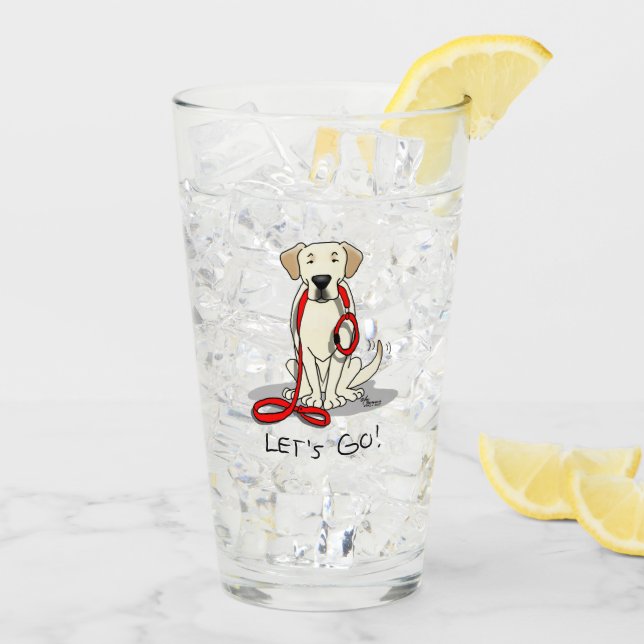 Let's Go! Yellow Labrador Retriever - Cute Dog Glass (Back Ice)
