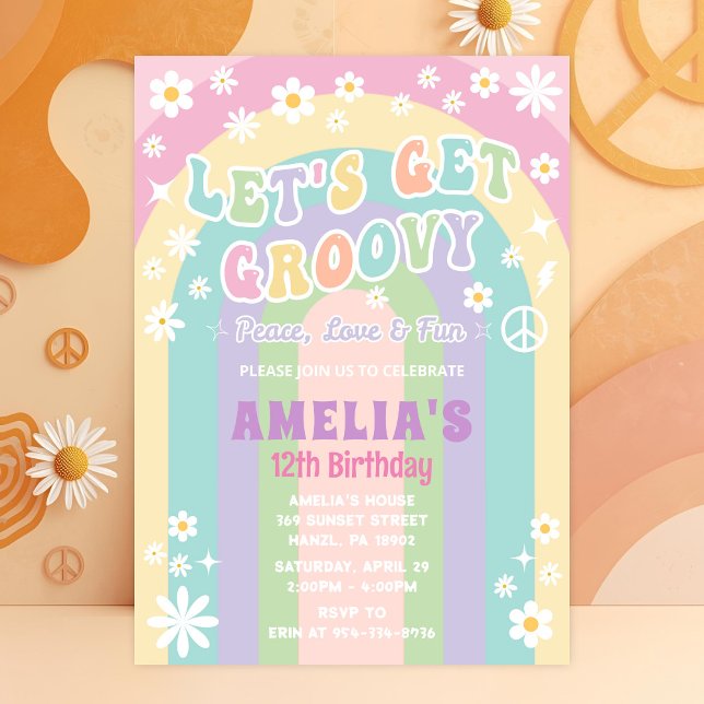 Let's groovy party invitation (Creator Uploaded)