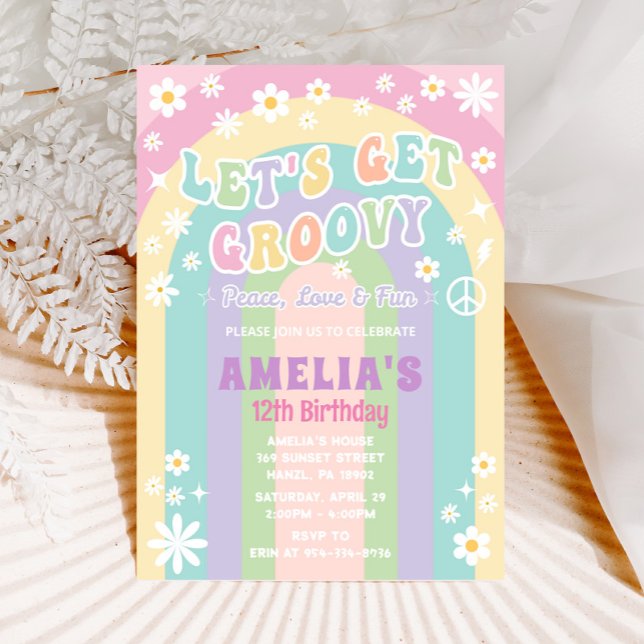 Let's groovy party invitation (Creator Uploaded)