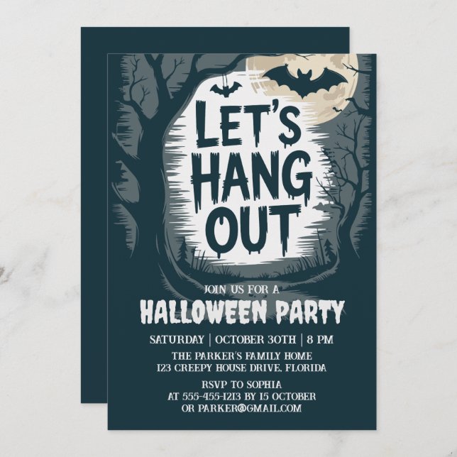Let's Hang out Halloween Invitation (Front/Back)