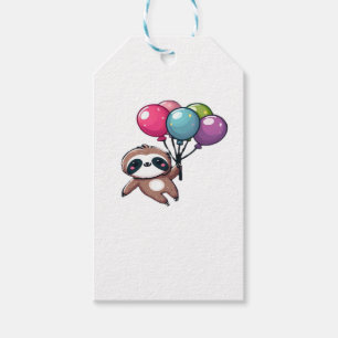 Let's Hang Out It's My Birthday Balloon Sloth , Cu Gift Tags