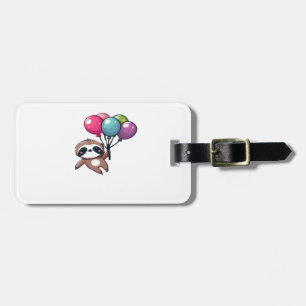 Let's Hang Out It's My Birthday Balloon Sloth , Cu Luggage Tag