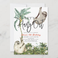 Let's Hang Out Sloth Jungle Kids Birthday