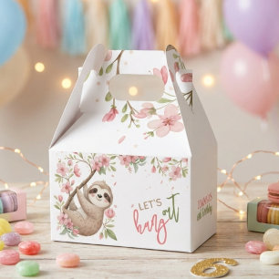 Let's hang out sloth kids birthday favour box