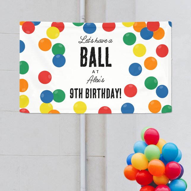 Let's Have a Ball Colourful Ball Birthday Party Banner (Let's Have a Ball Colorful Ball Birthday Party Banner)