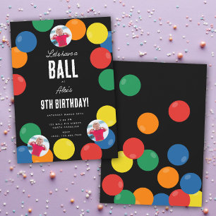 Let's Have a Ball Kids Birthday Party Theme Invitation