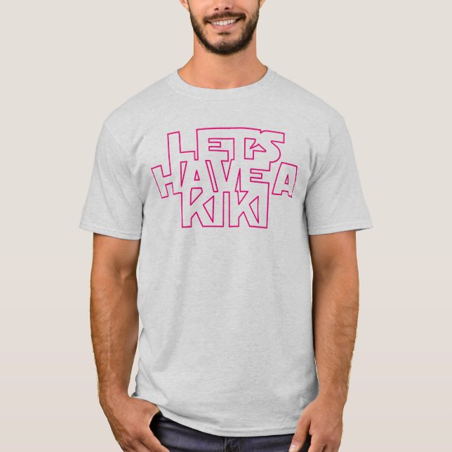 Let's Have A Kiki Shirt - Pink/Grey (Front)