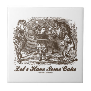 Let's Have Some Cake (Alice Unicorn Lion) Tile