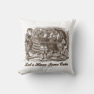Let's Have Some Cake Alice Unicorn Lion Wonderland Cushion