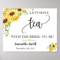 Lets have tea with bride sunflowers bridal shower