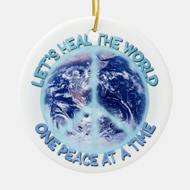 Let's heal the World Ceramic Tree Decoration (Front)
