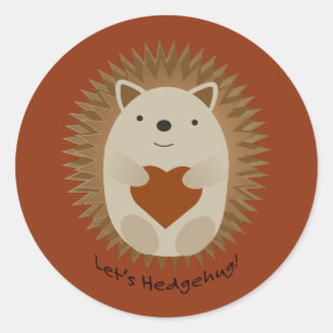 Lets Hedgehug Hegehog Classic Round Sticker