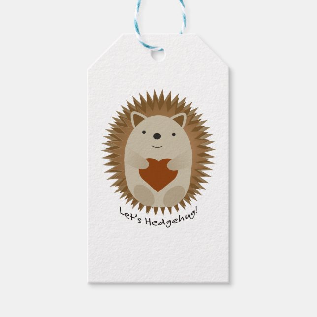 Lets Hedgehug Hegehog Gift Tags (Front)