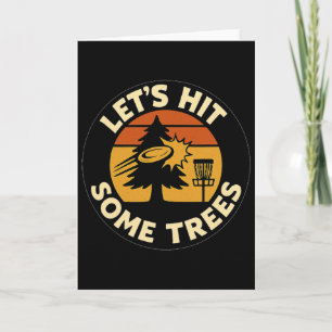 Lets Hit Some Trees Disc Golf Sunset Retro Sport L Card
