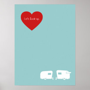 Lets Hook Up? Vintage Camper Rally RV Poster