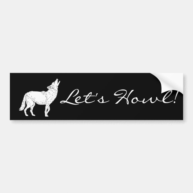 Let's Howl Coyote Thunder_Cove Bumper Sticker (Front)