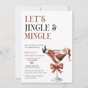 Let's Jingle and Mingle, Santa christmas Party Invitation