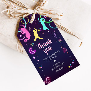 Let's Jump and Glow Birthday Party Favor Tags