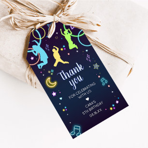 Let's Jump and Glow Trampoline Birthday Favour Tag