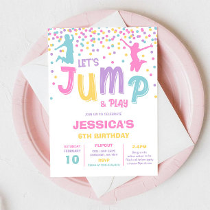Let's Jump and Play Birthday Party Invitation