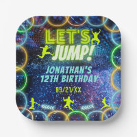 Let's Jump Bounce Trampoline Party Neon Green Glow