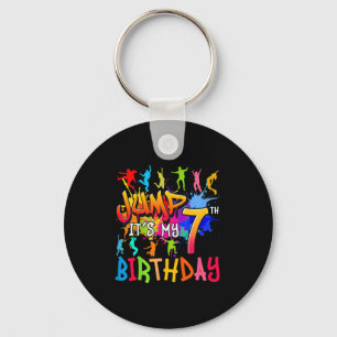 Lets Jump Its My 7th Birthday Trampoline Bday Matc Key Ring