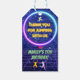 Let's Jump Party Bounce Neon Trampoline Park Gift Tags