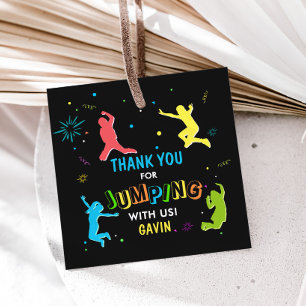 Let's Jump & Play Birthday Party Square Favor Tag
